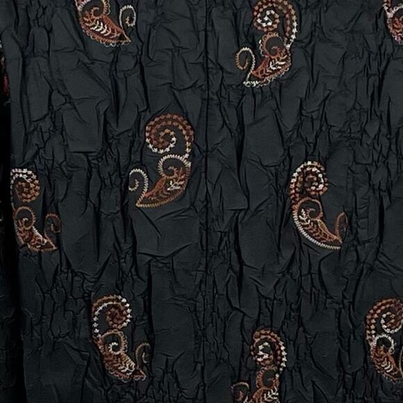 DB Spirt Crinkle Black Beaded Embroidered Party Event Jacket Vintage Size L - Picture 9 of 13